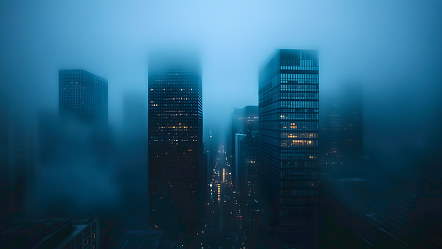 Free ai generated buildings fog illustration