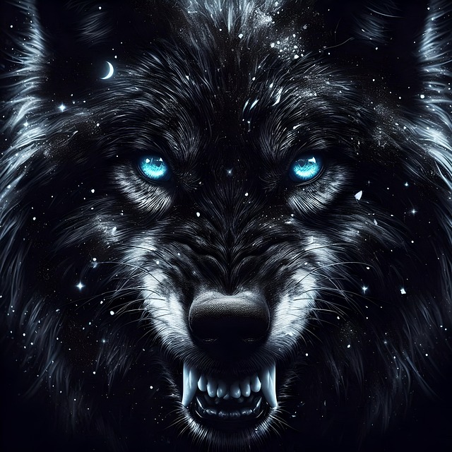 Free ai generated wolf animal illustration
