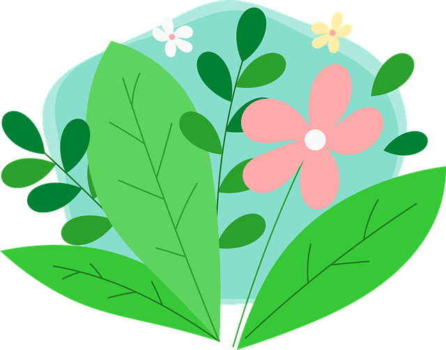 Blume, Blätter, Blumentapete