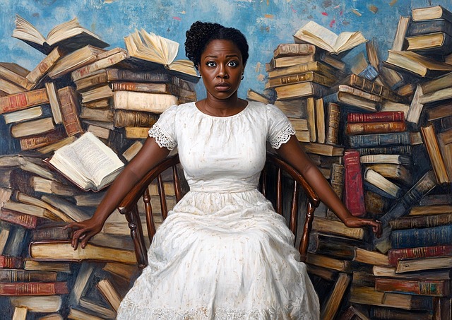 Free ai generated woman books illustration