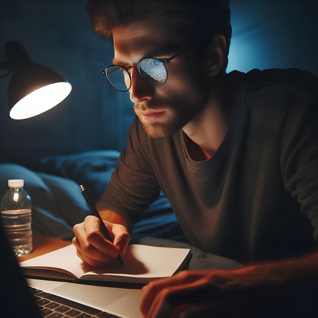 Free ai generated man studying illustration