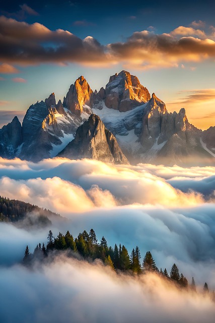 Download free HD stock image of Ai Generated Mountain Free ai generated mountain clouds illustration