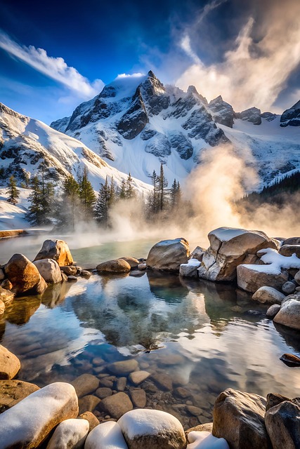 Download free HD stock image of Ai Generated Mountains Free ai generated mountains hot spring illustration