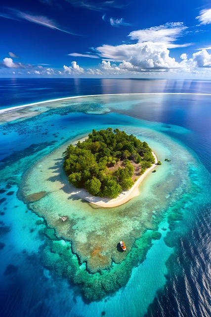 Free ai generated sea island illustration