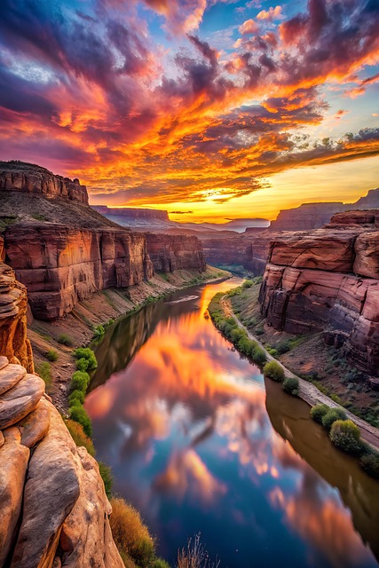 Download free HD stock image of Ai Generated Mountain Free ai generated mountain river illustration