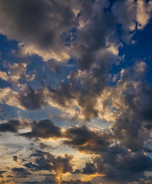 Pôr Do Sol, Nuvens Cumulus, Céu, Nuvens