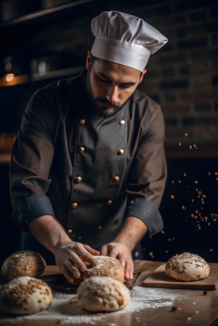Free ai generated baker kneading illustration
