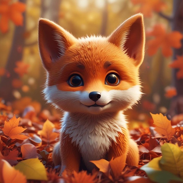 Free ai generated red fox fall illustration