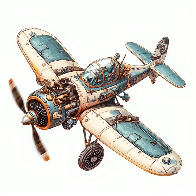 Download free HD stock image of Ai Generated Steampunk Free ai generated steampunk plane illustration