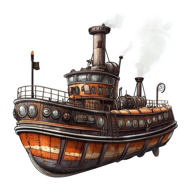 Download free HD stock image of Ai Generated Steampunk Free ai generated steampunk ship illustration