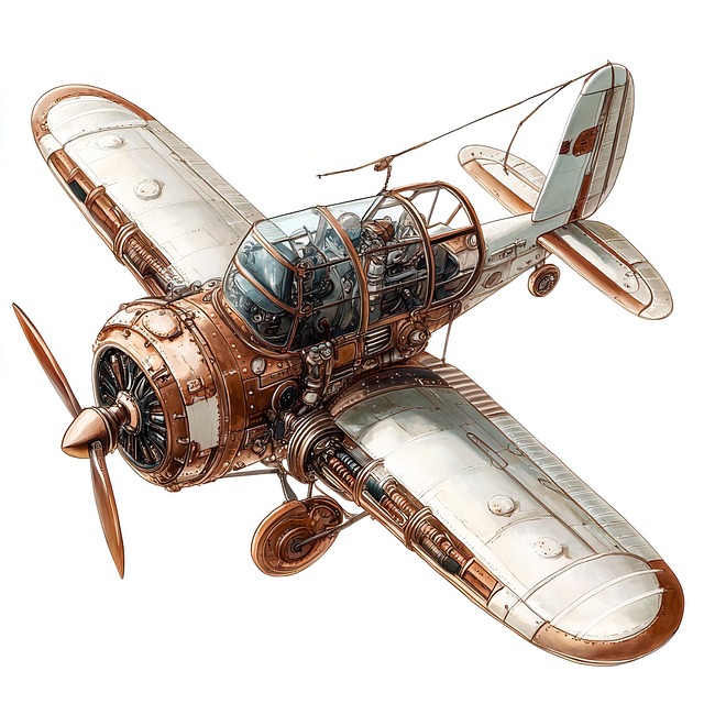 Download free HD stock image of Ai Generated Steampunk Free ai generated steampunk plane illustration