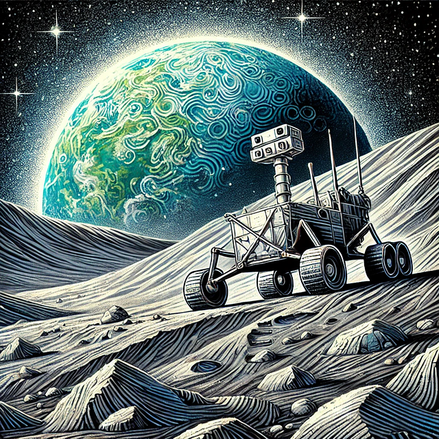 Ai Gegenereerd, Robot, Exploratie, Maan