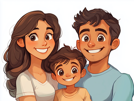 Ai Gerado, Família, Desenho Animado