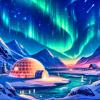 Free Aurora Borealis Northern Lights illustration and picture