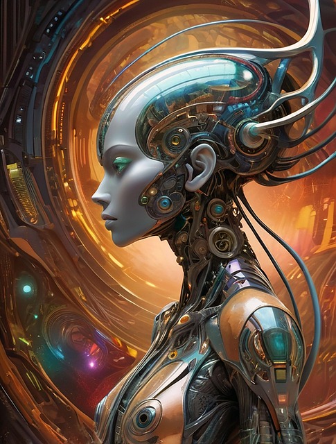 Free ai generated woman robot illustration
