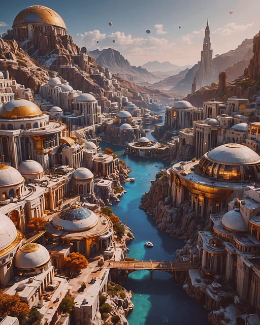 Download free HD stock image of Ai Generated Space Free ai generated space colony illustration
