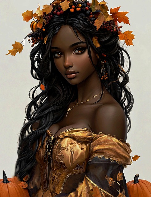 Free ai generated woman autumn illustration