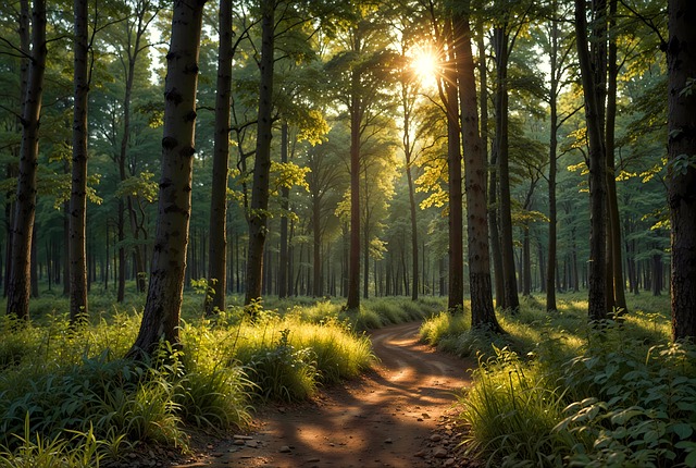 Free forest trees forest path illustration