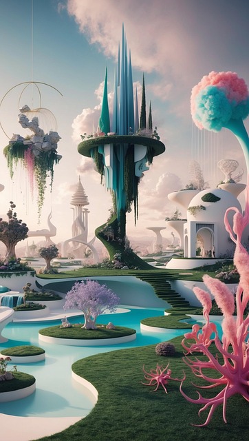 Free ai generated future city illustration
