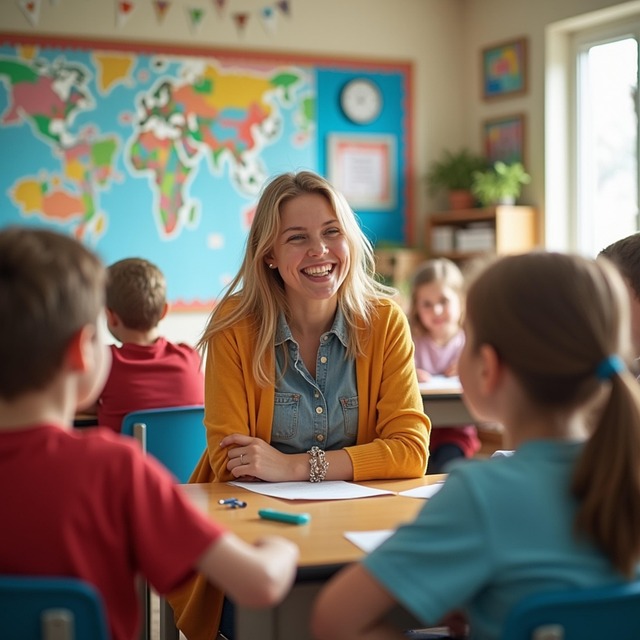 Free ai generated teacher students illustration