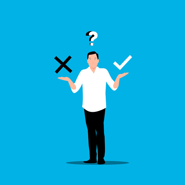 Free decision confused uncertain illustration