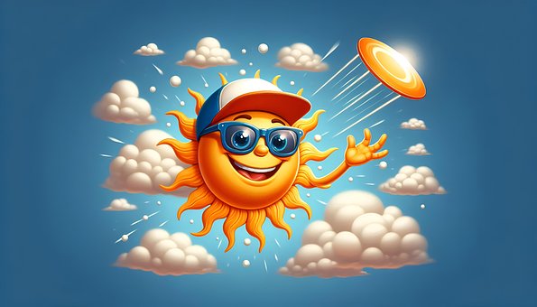 Ai Gerado, Sol, Feliz, Céu, Nuvens