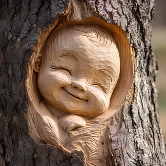 Ai Generiert, Baum, Baby, Lächelnd