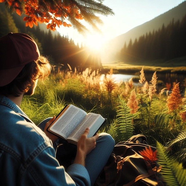 Free ai generated man bible illustration