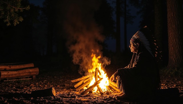 Free ai generated indian campfire illustration