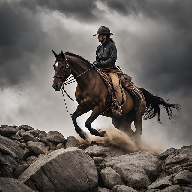 Free ai generated man horse illustration