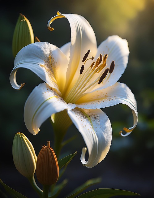 Free ai generated lily flower illustration