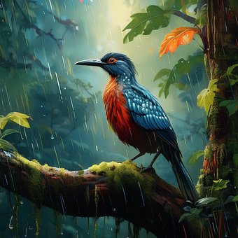 Ai Genereret, Fugl, Regner, Natur, Dyr