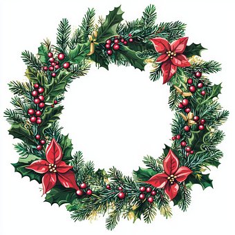 Free Wreath Christmas Decoration illustration and picture