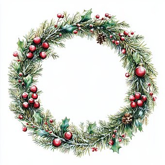 Free Wreath Christmas Decoration illustration and picture