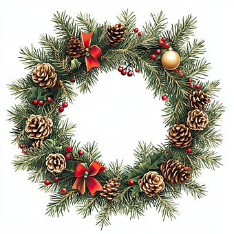 Free Wreath Christmas Decoration illustration and picture