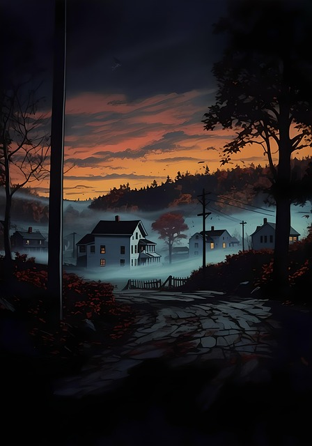 Free ai generated salem's fate village illustration