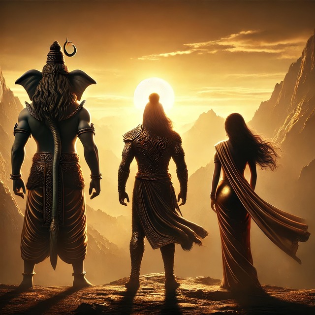 Free ai generated shiva parvati illustration