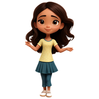 Free Cartoon Girl illustration and picture