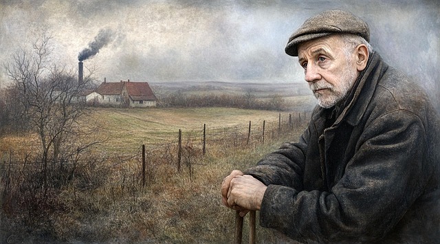 Free ai generated man countryside illustration