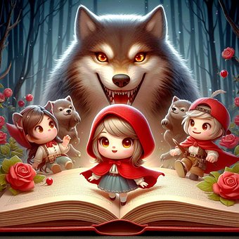 Free Fairy Tale Red Riding Hood illustration and picture