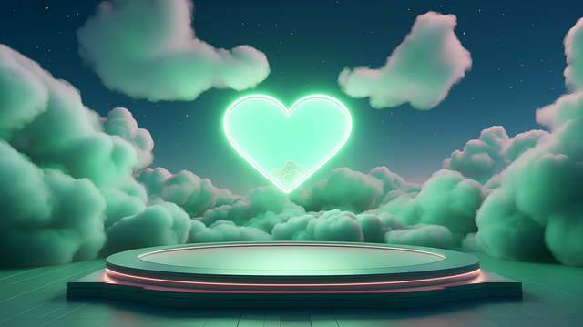 Download free HD stock image of Heart Green Background Free heart green background stage illustration
