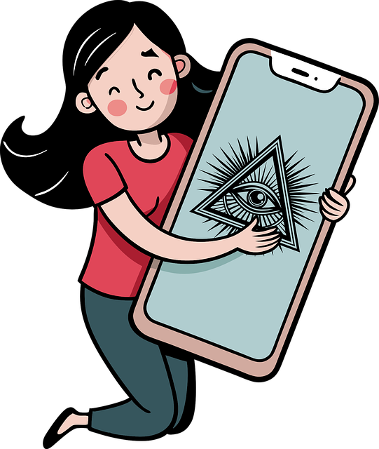 Free woman smart phone privacy vector