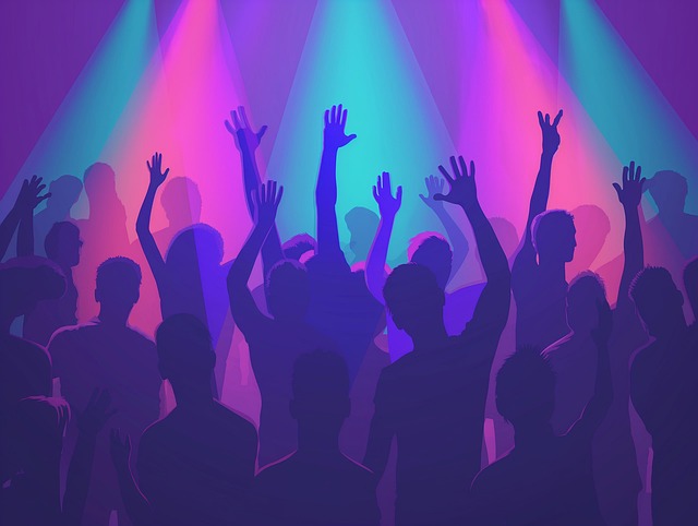 Free ai generated party silhouette illustration