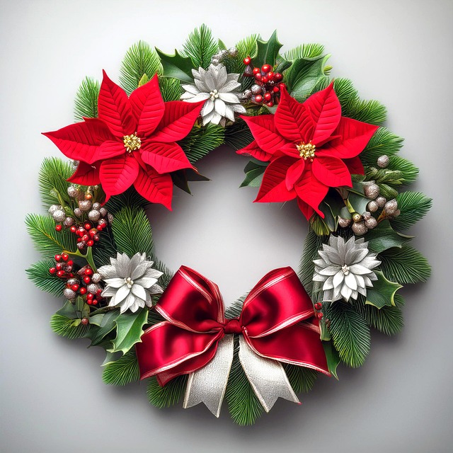 Free ai generated wreath christmas illustration