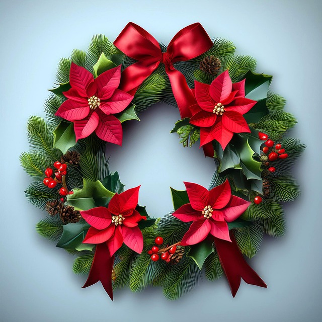 Free ai generated wreath christmas illustration