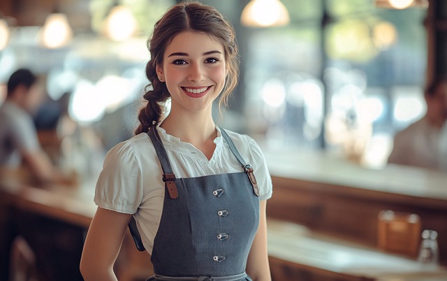 Free ai generated woman waitress illustration