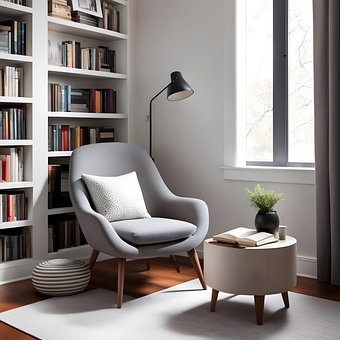 Ai Generert, Bibliotek, Stol, Lesning