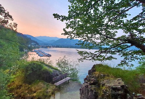Ticino, Landscape, Lake, Sunset, View