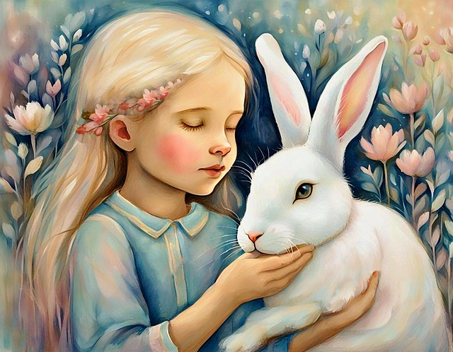 Free ai generated girl rabbit illustration