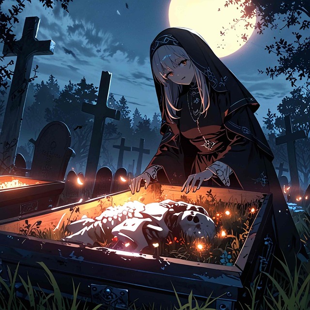 Free ai generated coffin saint illustration